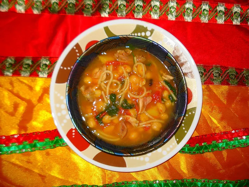 Harira (Moroccan Lentil and Chickpea Soup)
