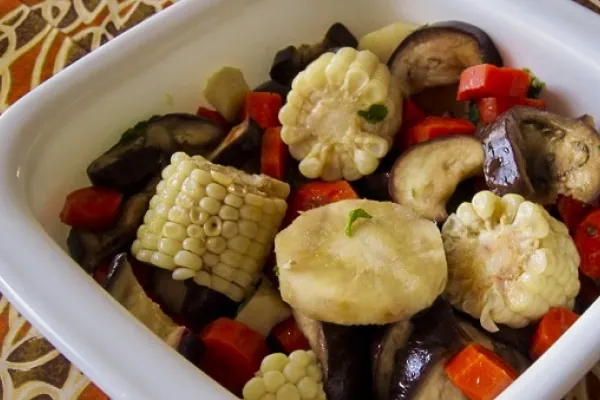serving dish of Citrus Vegetables